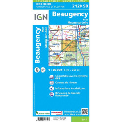 Achat Carte randonnées IGN - 2120  SB  Beaugency   Mer  Meung-sur--loire