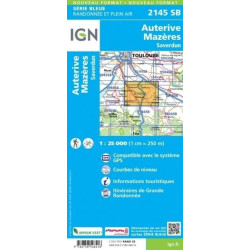 Achat Carte randonnées IGN - 2145  SB  Auterive  Saverdun  Mazeres