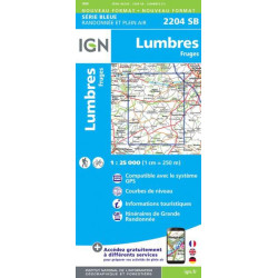 Achat Carte randonnées IGN - 2204 SB  Lumbres Fruges