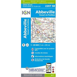 Achat Carte randonnées IGN - 2207 SB  Abbeville Domart -En--Ponthieu