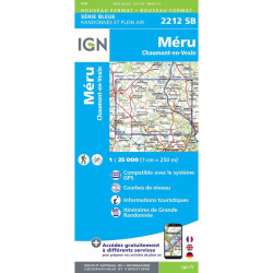 Achat Carte randonnées IGN - 2212  SB  Chaumont en Véxin  Meru