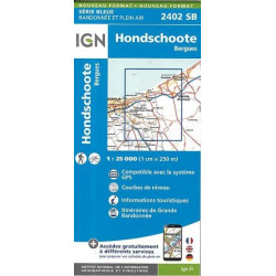 Achat Carte randonnées IGN  - 2402 SB Hondschoote Bergues