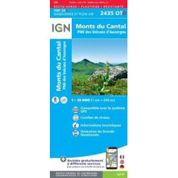 Achat Carte randonnées IGN - 2435 OTR  Monts Du Cantal - PNR des volcans d'Auvergne