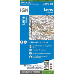 Achat Carte randonnées IGN  - 2405  SB Lens  Béthune