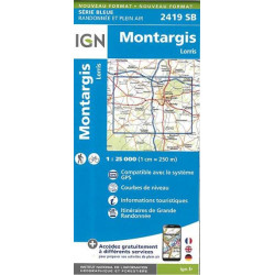 Achat Carte randonnées IGN 2419 SB Montargis Lorris
