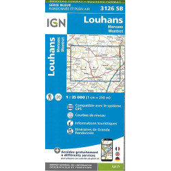 Achat Carte randonnées IGN - 3126  SB  Louhans  Mervans  Montret