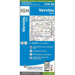 Achat Carte randonnées IGN - 2709  SB  Vervins  Marle