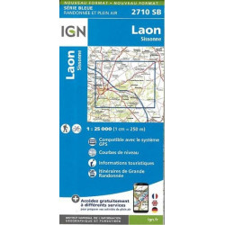 Achat Carte randonnées IGN - 2710  SB  Sissonne  Laon