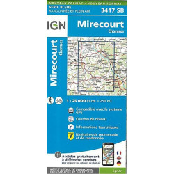 Achat Carte randonnées IGN - 3417  SB  Mirecourt  Charmes