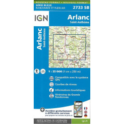 Achat Carte randonnées IGN - 2733 SB  Saint Anthème Arlanc