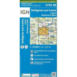 Achat Carte randonnées IGN - 2736  SB  Solignac sur Loire   Cayres Monistrol -D'Al