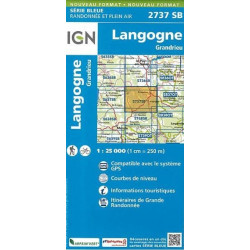 Achat Carte randonnées IGN  2737  SB  Langogne  Gandrieu