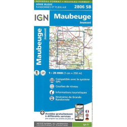 Achat Carte randonnées IGN - 2806  SB  Maubeuge Jeumont