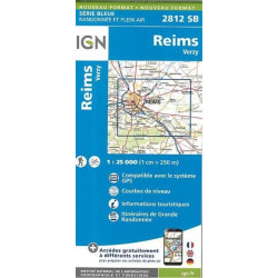 Achat Carte randonnées  IGN 2812  SB  Reims  Verzy