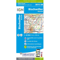 Achat Carte randonnées IGN - 3815  SB  Bischwiller  Brumath