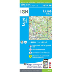 Achat Carte randonnées IGN - 3520  SB  Mélisey  Lure