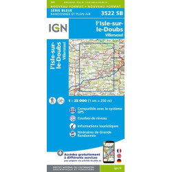 Achat Carte randonnées IGN - 3522  SB   L'Isle-sur-Le-Doubs  Villersexel