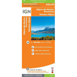 Achat Carte routière IGN - Alpes-de-Haute-Provence Hautes-Alpes - D04 - D05