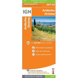 Achat Carte routière IGN - Ardèche drome  - D07 - D26