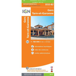 Achat Carte routière IGN - Gers Tarn-et-Garonne - D32- D82