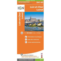 Achat Carte routière IGN - Loir et Cher Loiret  - D41 -D45