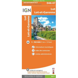 Achat Carte routière IGN - Lot et Garonne Lot  - D47 -D46