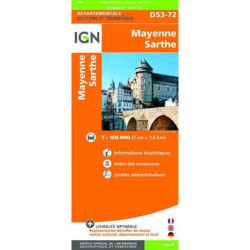 Achat Carte routière IGN - Sarthe Mayenne  - D72 - D53