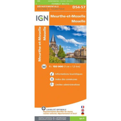 Achat Carte routière IGN - Meurthe et Moselle Moselle  - D54 - D57