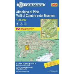 Carte de randonnée n° 62 - Plateau Piné, Vallée de Cembra & vallée des Mochènes | Tabacco