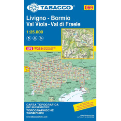 Achat carte de randonnée n° 69 - Livigno, Bormio, Passo del Bernina (Dolomites) | Tabacco