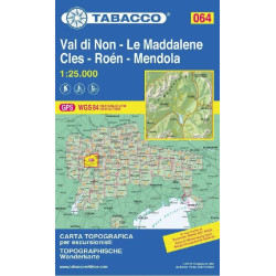 Achat carte de randonnée n° 64 - Val di Non, Le Maddalene, Cles, Roén, Mendola | Tabacco