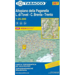 Achat carte de randonnée n° 67 - Altopiano della Paganella, C. Brenta, L. di Tovel | Tabacco