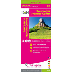 Achat carte routière Bourgogne franche Comté