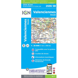 achat carte de randonnées - IGN 2606 E - Valenciennes