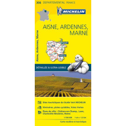 Achat Carte routière Michelin - Aisne, Ardennes, Marne - 306