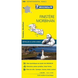 Achat Carte routière Michelin - Finistère, Morbihan - 308