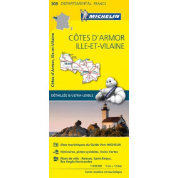 Achat Carte routière Michelin - Côtes d'Armor, Ille-et-Vilaine - 309