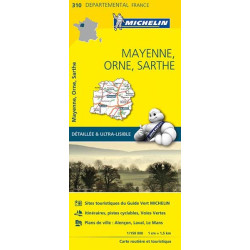 Achat Carte routière Michelin - Mayenne, Orne, Sarthe - 310