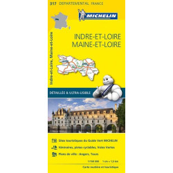 Achat Carte routière Michelin - Indre-et-Loire, Maine-et-Loire - 317