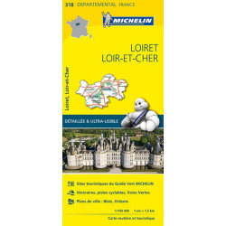 Achat Carte routière Michelin - Loiret, Loir-et-Cher - 318
