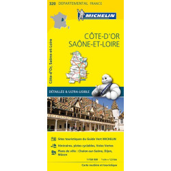 Achat Carte routière Michelin - Côte-d'Or, Saône-et-Loire - 320