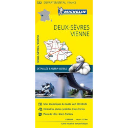 Achat Carte routière Michelin - Deux-Sèvres, Vienne - 322