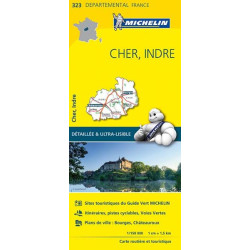 Achat Carte routière Michelin - Cher, Indre - 323