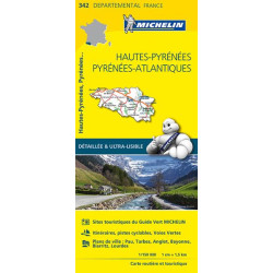 Achat Carte routière Michelin - Hautes-Pyrénées, Pyrénées Atlantiques - 342