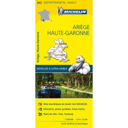 Achat Carte routière Michelin - Ariège, Haute-Garonne - 343