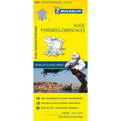 Achat Carte routière Michelin - Aude, Pyrénées-Orientales - 344