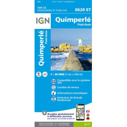 Achat Carte randonnées IGN Quimperlé - Pont-Aven - 0620 ET