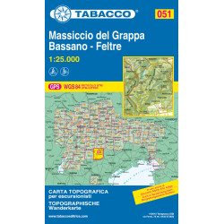 Achat Carte randonnées - Monte Grappa, Basanno, Feltre - Tabacco 051