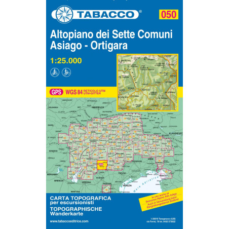 Achat Carte randonnées - Altopiano dei Sette Comuni - Tabacco 050