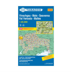 Achat Carte randonnées - Val Venosta, Vingschau Sesvenna - Tabacco 044